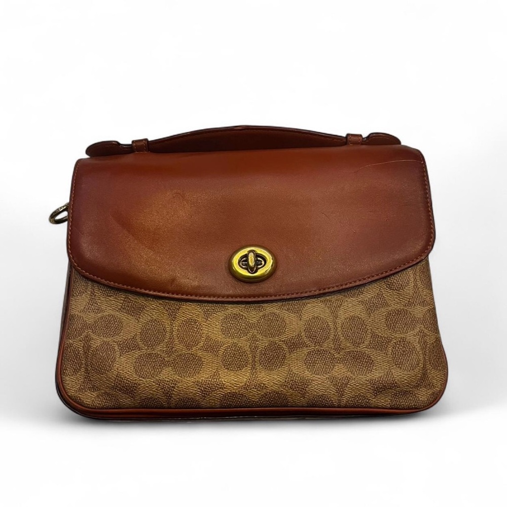 Coach 89089 Cassie Crossbody Bag 19 Inches Signature Canvas in Tan Rust!